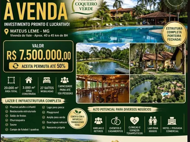 Imagem: O hotel possui 27 Dormitórios, 6 Banheiros, Acomodam 100