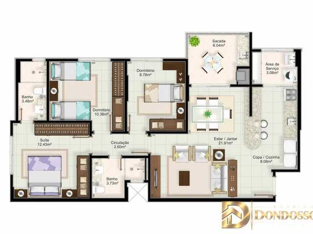 Imagem 3: Apartamento com 2 Vagas de Garagem Novo em Pronto para Morar
