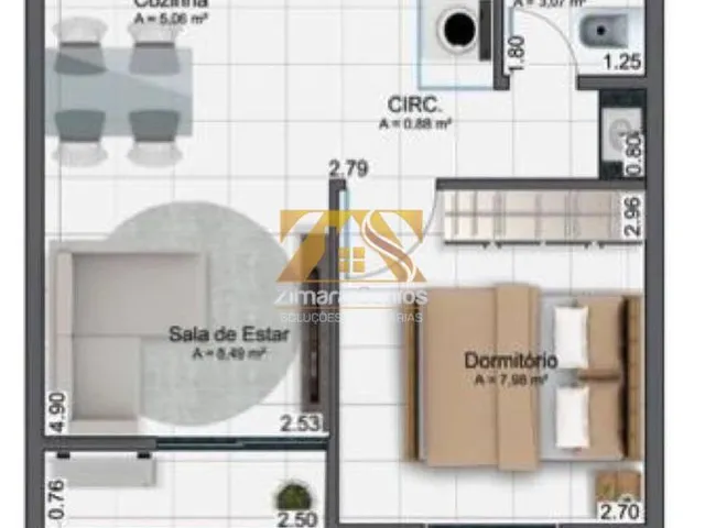 Imagem 2: Apartamento 1/4, 32,53 m² - Orla 14 - (ALC SO 14) - Residencial UP 14 - Palmas/TO