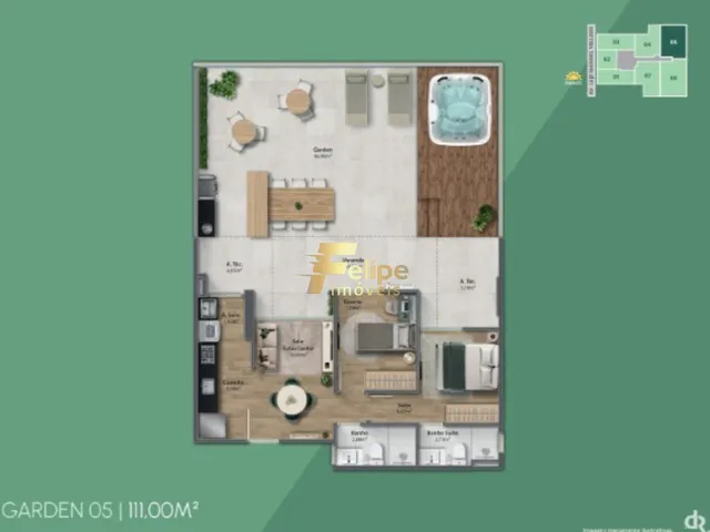 Imagem 10: NOVO EMPREENDIMENTO IMOBILIÁRIO SURGINDO! APARTAMENTO GARDEM COM 02 QUARTOS, SENDO 01
