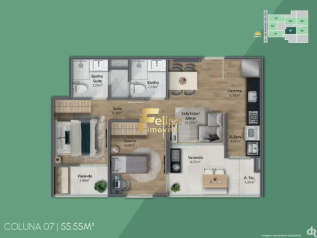 Imagem 2: NOVO EMPREENDIMENTO IMOBILIÁRIO SURGINDO! APARTAMENTO GARDEM COM 02 QUARTOS, SENDO 01