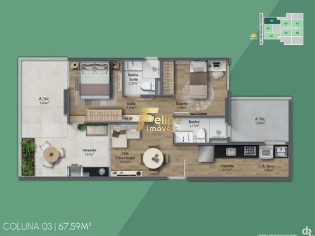 Imagem 14: NOVO EMPREENDIMENTO IMOBILIÁRIO SURGINDO! APARTAMENTO GARDEM COM 02 QUARTOS, SENDO 01