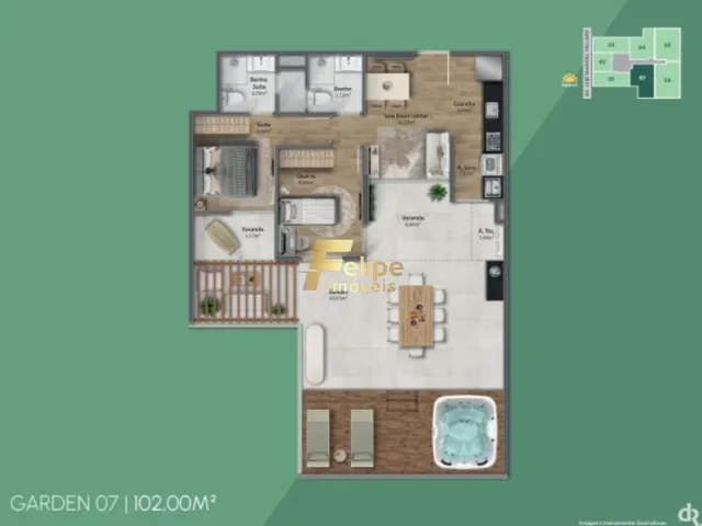 Imagem 13: NOVO EMPREENDIMENTO SURGINDO! APARTAMENTO DE 02 QUARTOS, SENDO 01 SUÍTE, LAZER COMPLETO