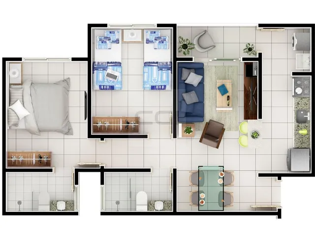 Imagem 5: Opala Residence Apartamento com 2 dormitórios