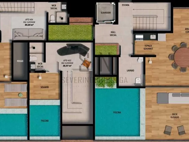 Imagem 5: ? Apartamento à Venda – Bancários (Próximo às Três Ruas) C/Elevador, Piscina