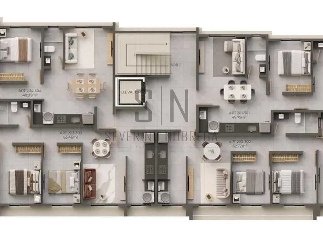 Imagem 4: Bancários 3 Ruas Com Elevador,Piscina ,Esp/Gourmet 63m² 3Quartos,1Suíte, 01 Vaga