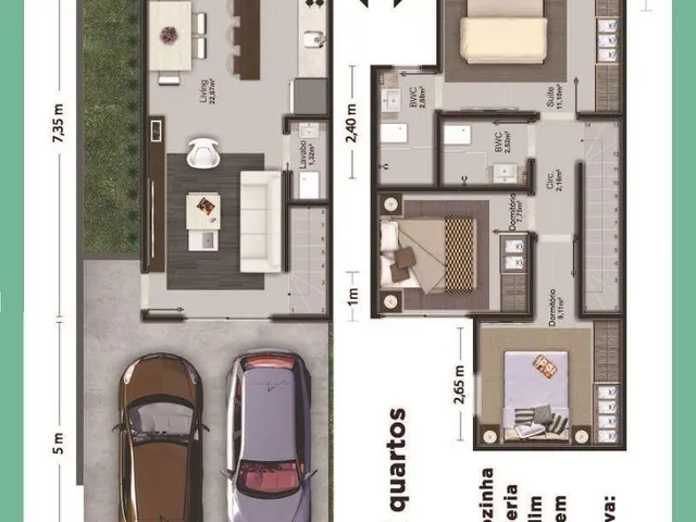 Imagem 7: Casa À Venda em Camboriú-Sc: Imóvel com 3 Quartos, 1 Suíte, 1 Sala, 2 Banheiros, 2 Vagas e 82,43M² de Área