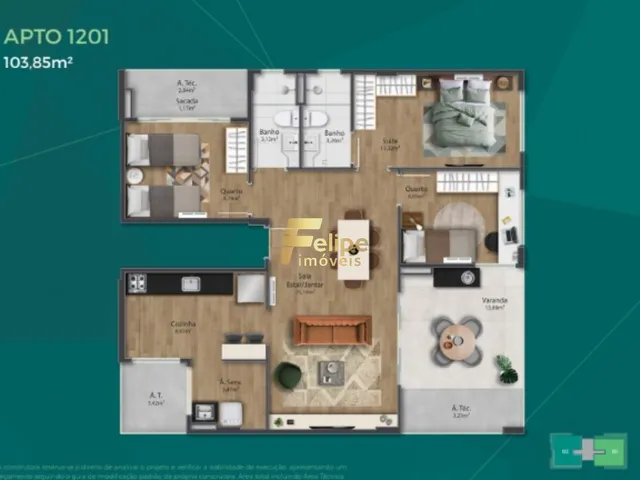 Imagem 9: NOVO EMPREENDIMENTO SURGINDO! APARTAMENTO DE 03 QUARTOS, SENDO 01 SUÍTE, LAZER COMPLETO