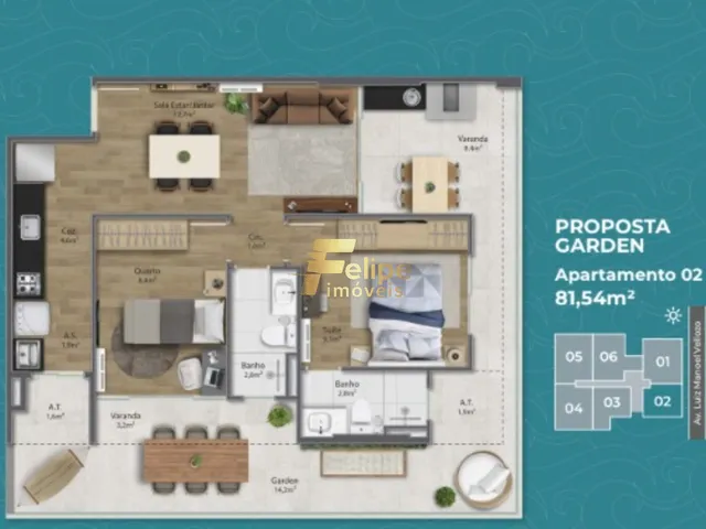 Imagem 6: NOVO LANÇAMENTO! APARTAMENTO DE 02 QUARTOS, SENDO 01 SUÍTE, LAZER COMPLETO DE CLUBE, À