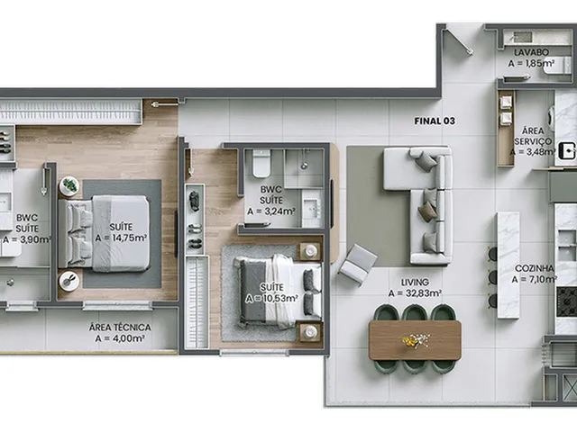 Imagem 2: Brava Riserva Apartamento com 3 dormitórios