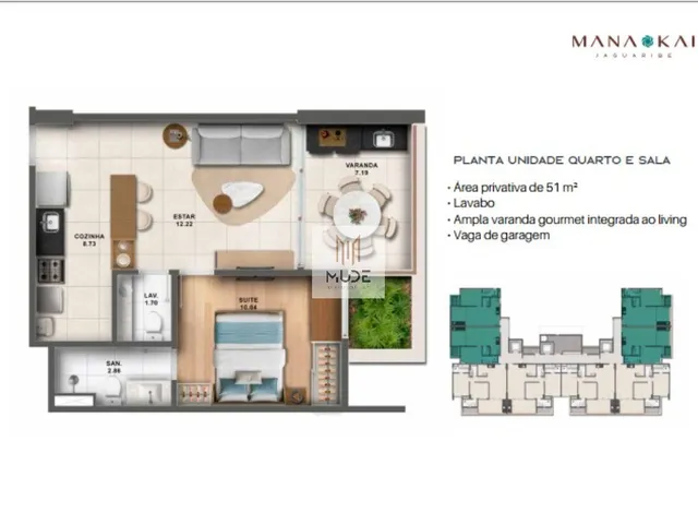 Imagem 3: MANA KAI JAGUARIBE| Apartamentos Quarto & Sala e 2 Suítes | 51 m² e 72,35 m²