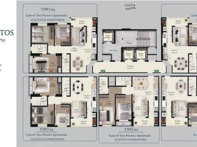 Imagem 5: Apartamento a venda em Porto Belo/SC com 65,94m² área privativa, sendo 1 suíte 1 vaga