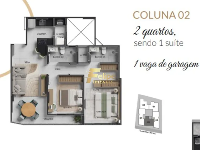 Imagem 5: LANÇAMENTO IMOBILIÁRIO! APARTAMENTO DE 02 QUARTOS, SENDO 01 SUÍTE, LAZER