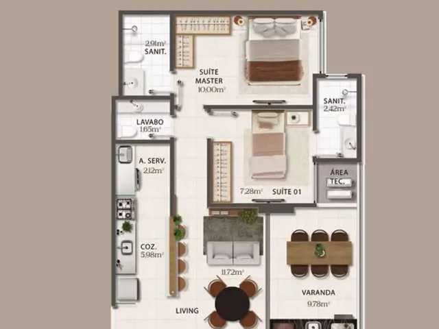Imagem 9: Apartamentos de 02 ou 03 quartos no coração do Caminho das Árvores