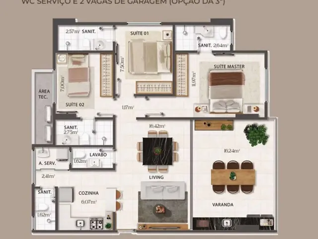 Imagem 10: Apartamentos de 02 ou 03 quartos no coração do Caminho das Árvores