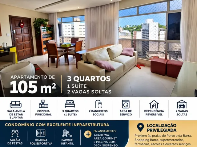 Imagem: Apartamento de 3 quartos à venda na Barra