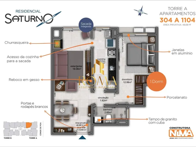 Imagem 5: IMÓVEL PARA LOCAÇÃO - PRÓXIMO A UFN - 01 dormitório com garagem