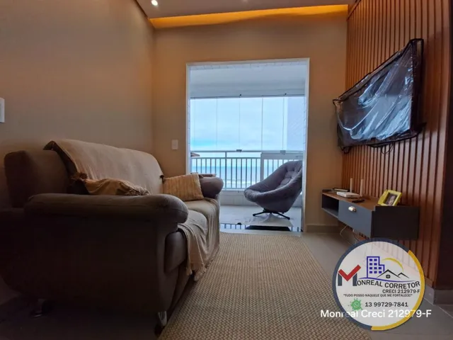 Imagem 3: Apto Frente Mar 2 Vagas Mobiliado Mongaguá