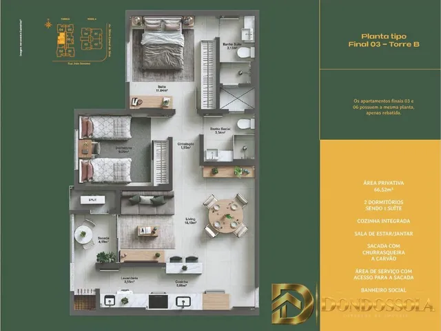 Imagem 16: Apartamento 2 Quartos | Pianezze Residencial