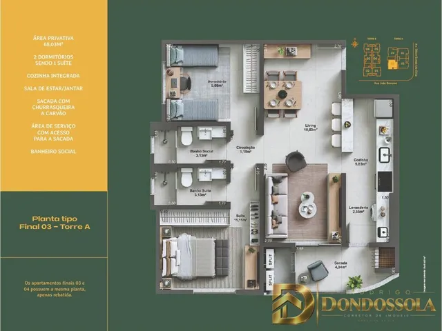 Imagem 4: Apartamento 2 Quartos | Pianezze Residencial