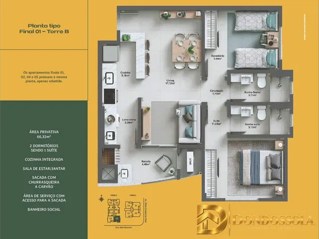 Imagem 9: Apartamento 2 Quartos | Pianezze Residencial