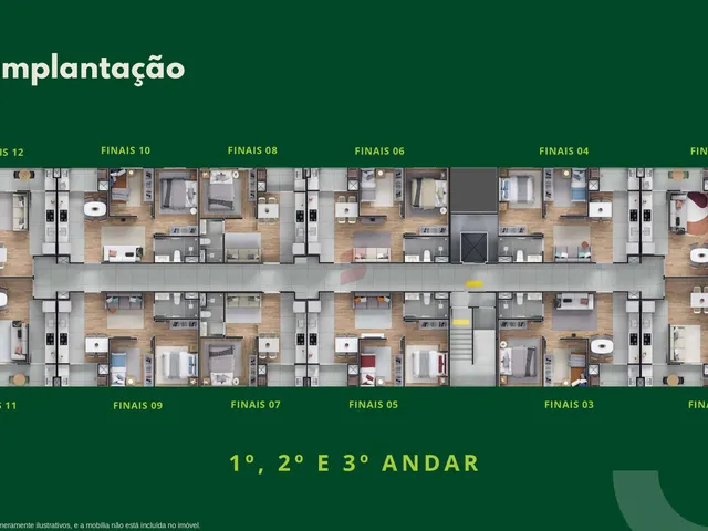 Imagem 12: Apartamento com 2 Dormitórios À Venda com 51.11M² por R$ 360.990,00 no Bairro Jardim Amélia - Pinhais / Pr