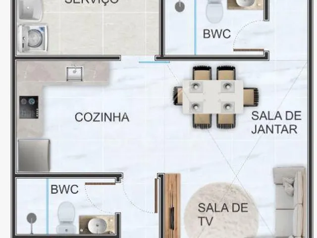 Imagem 9: Casa Nova À Venda, Paraiso Tropical, Cascavel - Pr - 1 Suíte - 2 Quartos - 84,00M² Priv. 150 Totais