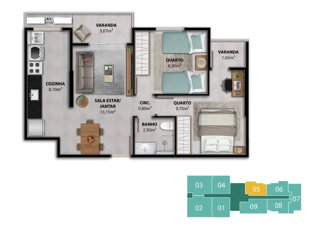 Imagem 4: Lumina Apartamento com 2 dormitórios
