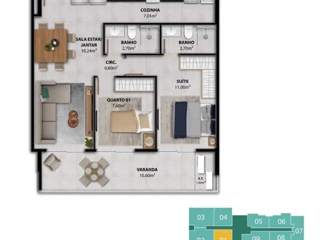 Imagem 9: Lumina Apartamento com 2 dormitórios