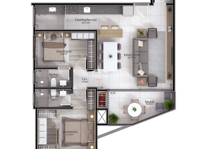 Imagem 4: Apartamento de 2 Suítes À Venda | Hidráulica