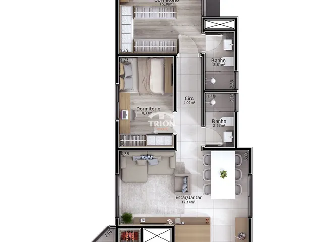 Imagem 14: Apartamento de 2 Dormitórios Sendo 1 Suíte À Venda | Hidráulica