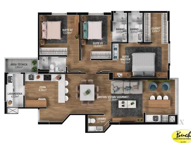 Imagem 6: 0 Apartamento com 3 dormitórios