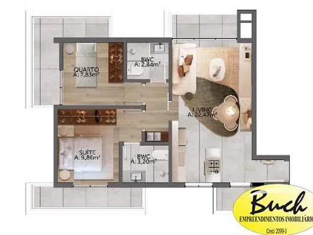 Imagem 6: Vendo Apartamento de Dois Quartos, Sendo Uma Suíte no Melhor do América