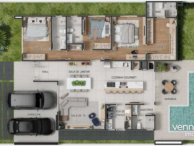 Imagem 2: Casa de Alto Padrão no Jardim Botânico: 3 Suítes, Piscina e Lazer Completo