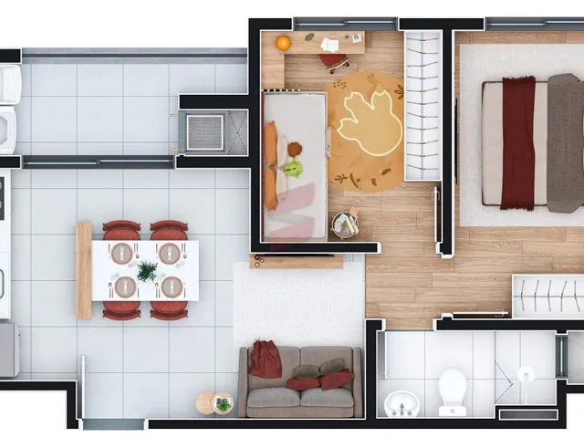 Imagem 10: Apartamento com 2 Dormitórios À Venda por R$ 374.900,00 no Bairro Jardim Amélia - Pinhais / Pr