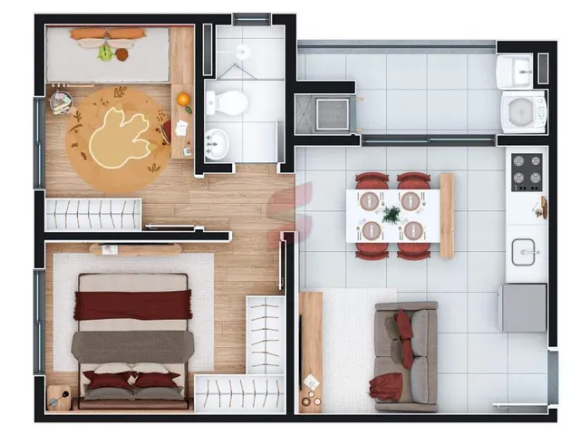 Imagem 9: Apartamento com 2 Dormitórios À Venda por R$ 368.900,00 no Bairro Jardim Amélia - Pinhais / Pr
