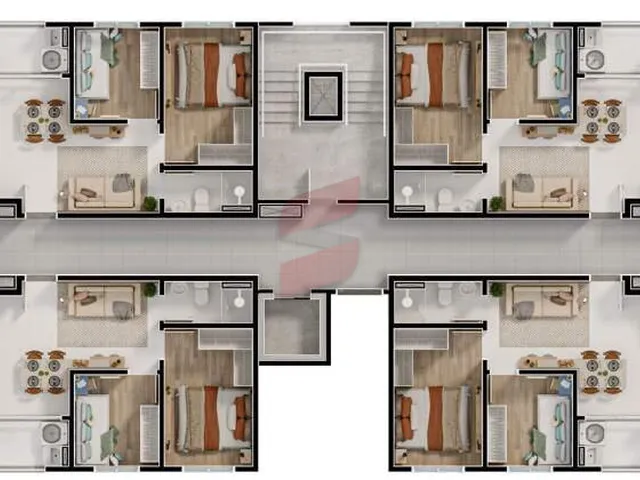Imagem 4: Apartamento com 2 Dormitórios À Venda por R$ 285.410,90 no Bairro Capela Velha - Araucária / Pr
