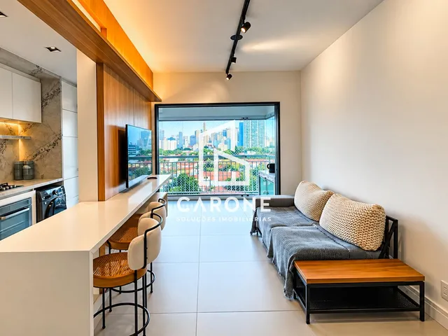 Imagem: O apartamento possui 1 Dormitório, 1 Suíte, 2 Banheiros,