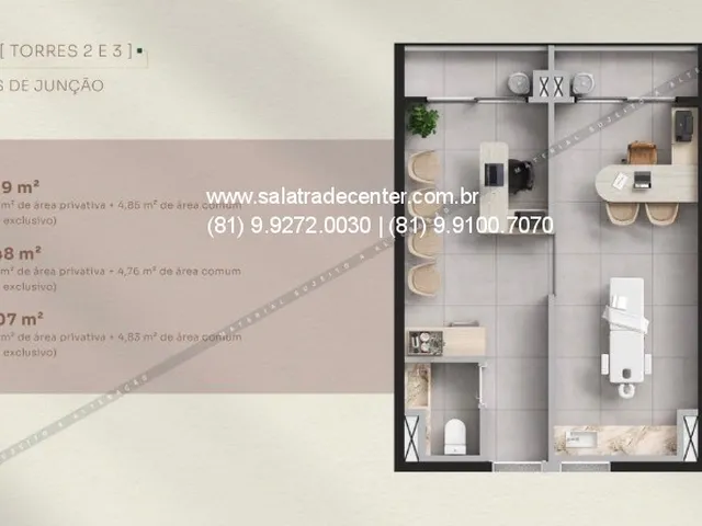 Imagem 8: Sala Comercial À Venda no Pina, Recife-Pe: 1 Sala, 26,32 M² de Área no Empresarial Office Park