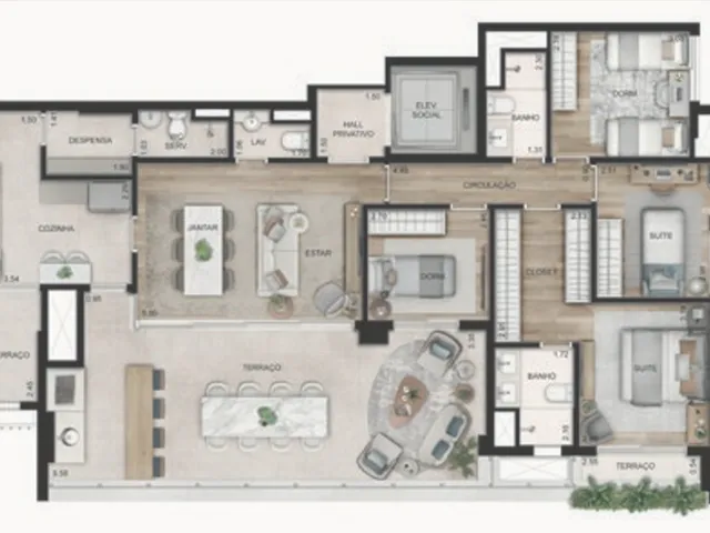 Imagem 9: Apartamento em Perdizes 4 Dormitórios - 3 Suítes 2 Vagas Alto Padrão de Acabamento Lazer Completo