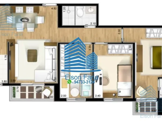 Imagem 2: Apartamento À Venda em Barueri Alphaville -Sp, Tamboré: 3 Quartos, 1 Suíte, 2 Salas, 1 Vaga, 73M² - Imperdível!
