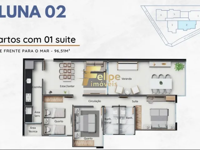 Imagem 14: Belíssimo Apartamento de 02 Quartos, Sendo 01 Suíte, Excelente Localização, À Venda em Muquiçaba, Guarapari/Es!