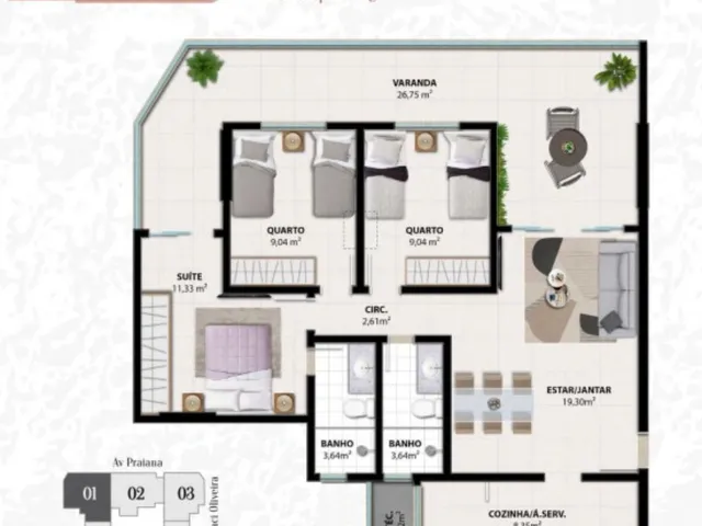 Imagem 14: Lançamento! Apartamento de 03 Quartos, Sendo 01 Suíte, À Venda na Praia do Morro, em Guarapari/Es!