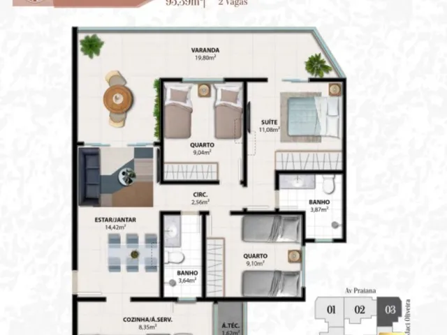 Imagem 10: Lançamento! Apartamento de 03 Quartos, Sendo 01 Suíte, À Venda na Praia do Morro, em Guarapari/Es!