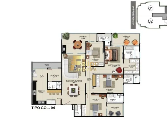 Imagem 9: Belíssimo e Luxuoso Apartamento de Alto Padrão com 04 Suítes, Lazer Completo, À Venda na Praia do Morro, Guarapari/Es!