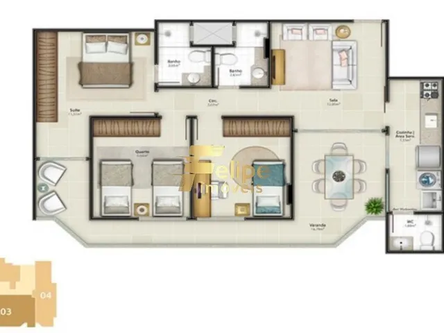 Imagem 5: Excelente Apartamento de 03 Quartos, com Área de Lazer Completa, Bem Localizado, À Venda em Itapuã, Vila Velha/Es!