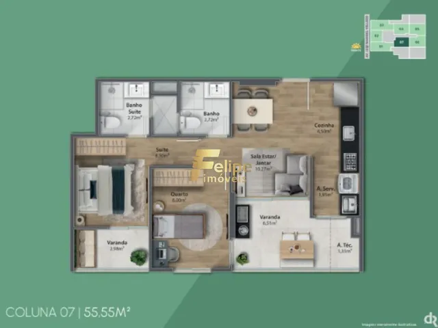 Imagem 3: 0 Apartamento com 2 dormitórios