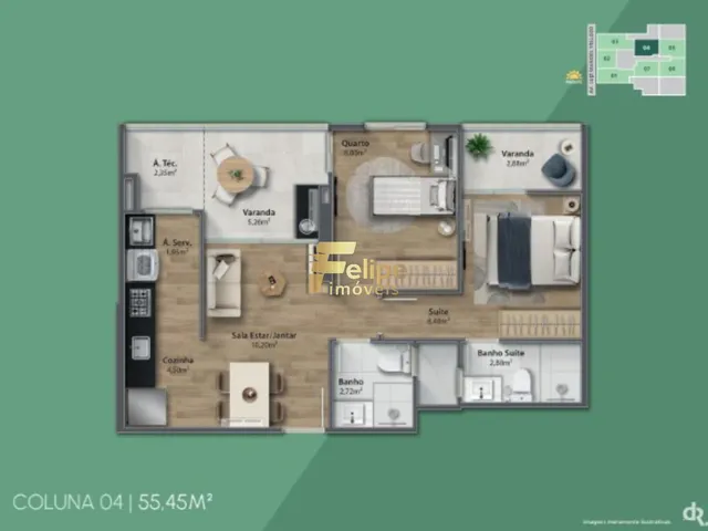 Imagem 6: 0 Apartamento com 2 dormitórios