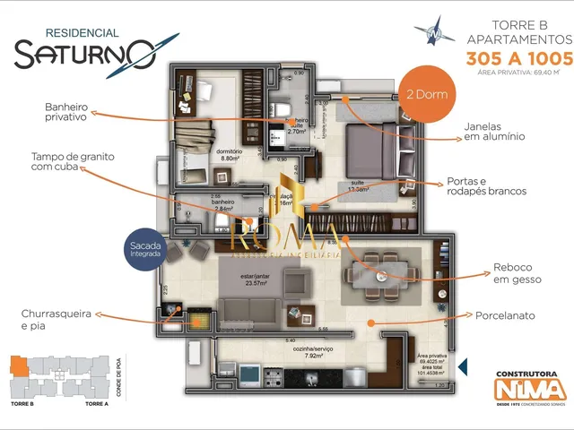 Imagem 10: Residencial Saturno -02 Dormitórios com Suíte