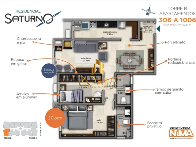 Imagem 11: Residencial Saturno -02 Dormitórios com Suíte